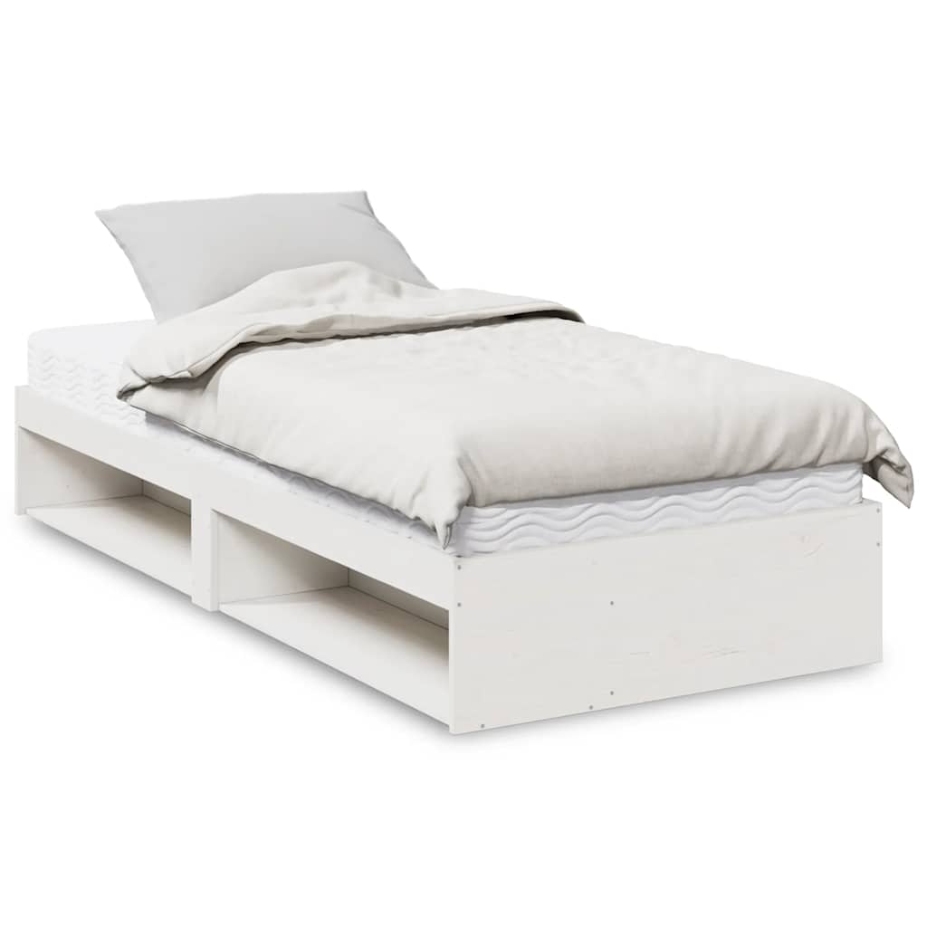 E-shop Multidom Denná posteľ s matracom Biela 100x200 cm masívna borovica