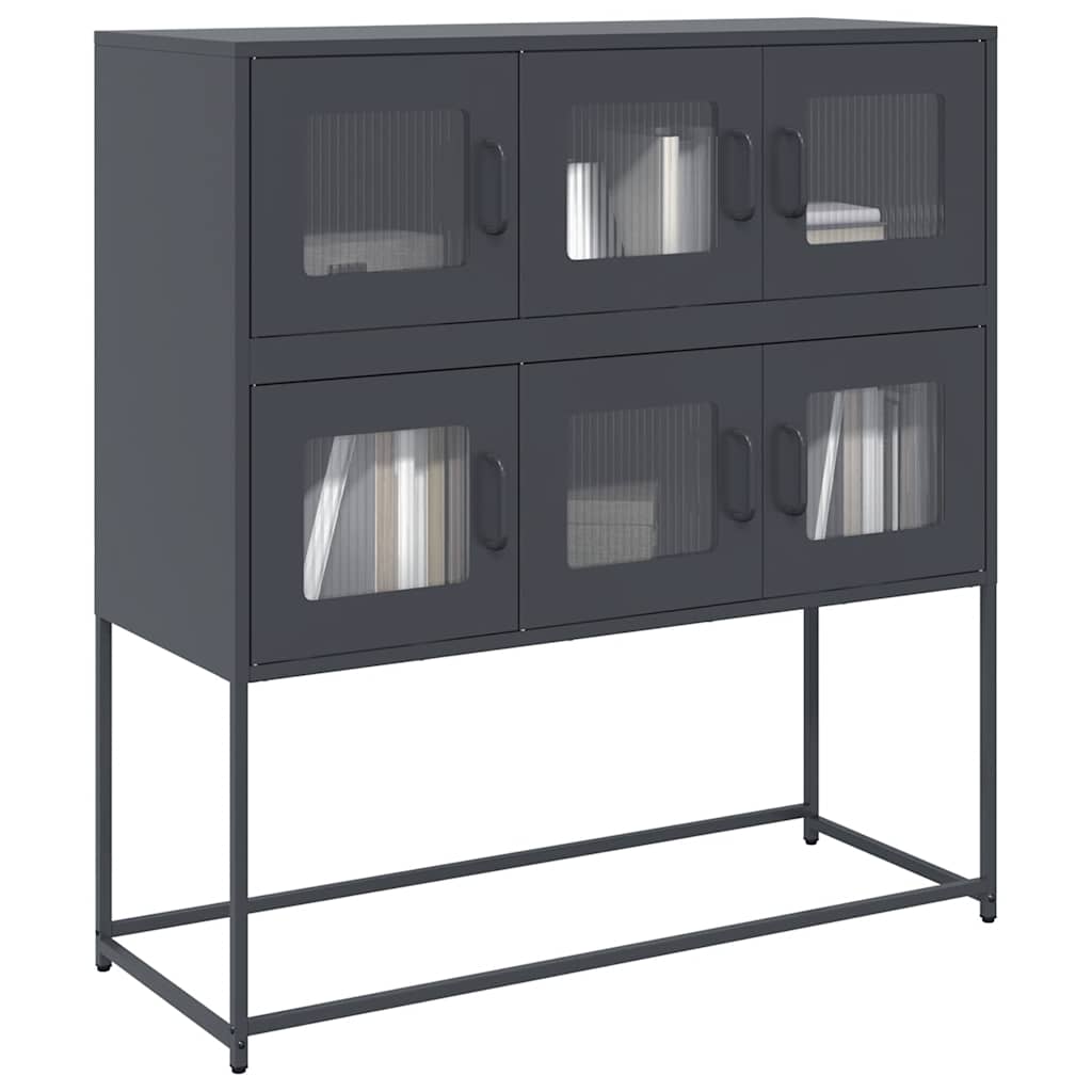 E-shop Multidom Komoda antracitová 100,5x39x107 cm oceľ valcovaná za studena