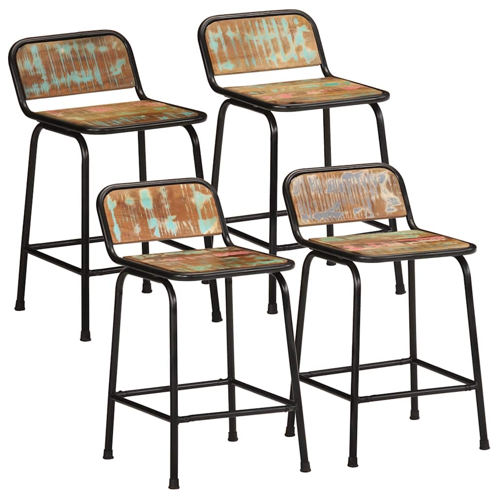E-shop Multidom Barové stoličky 4 ks 46x35,5x70 cm Rekultivované masívne drevo