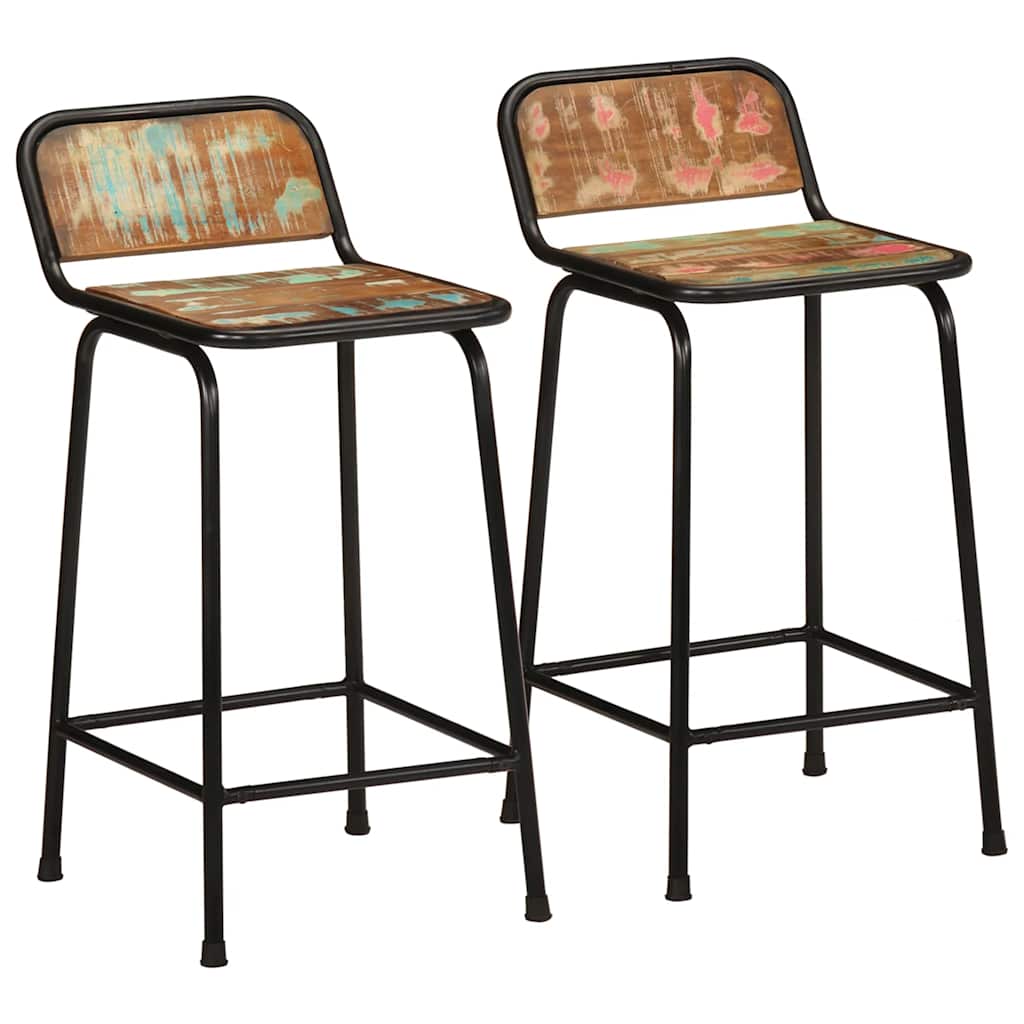 E-shop Multidom Barové stoličky 2 ks 46x35,5x80 cm Rekultivované masívne drevo