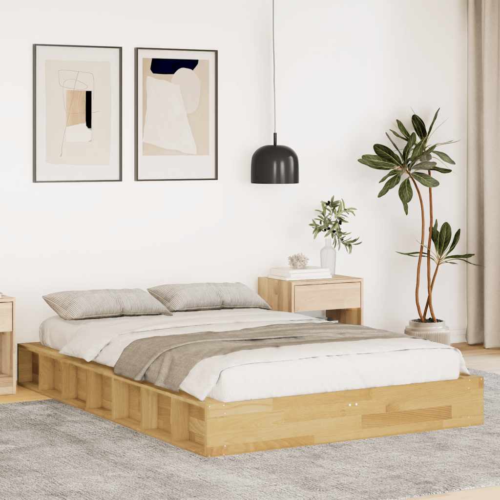 E-shop Multidom Rám postele bez matraca 120x200 cm Dub z masívneho dreva