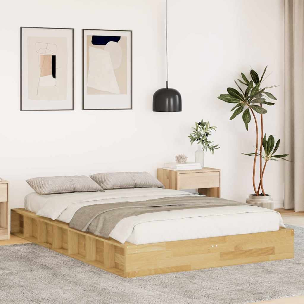 E-shop Multidom Rám postele bez matraca 120x190 cm Dub z masívneho dreva