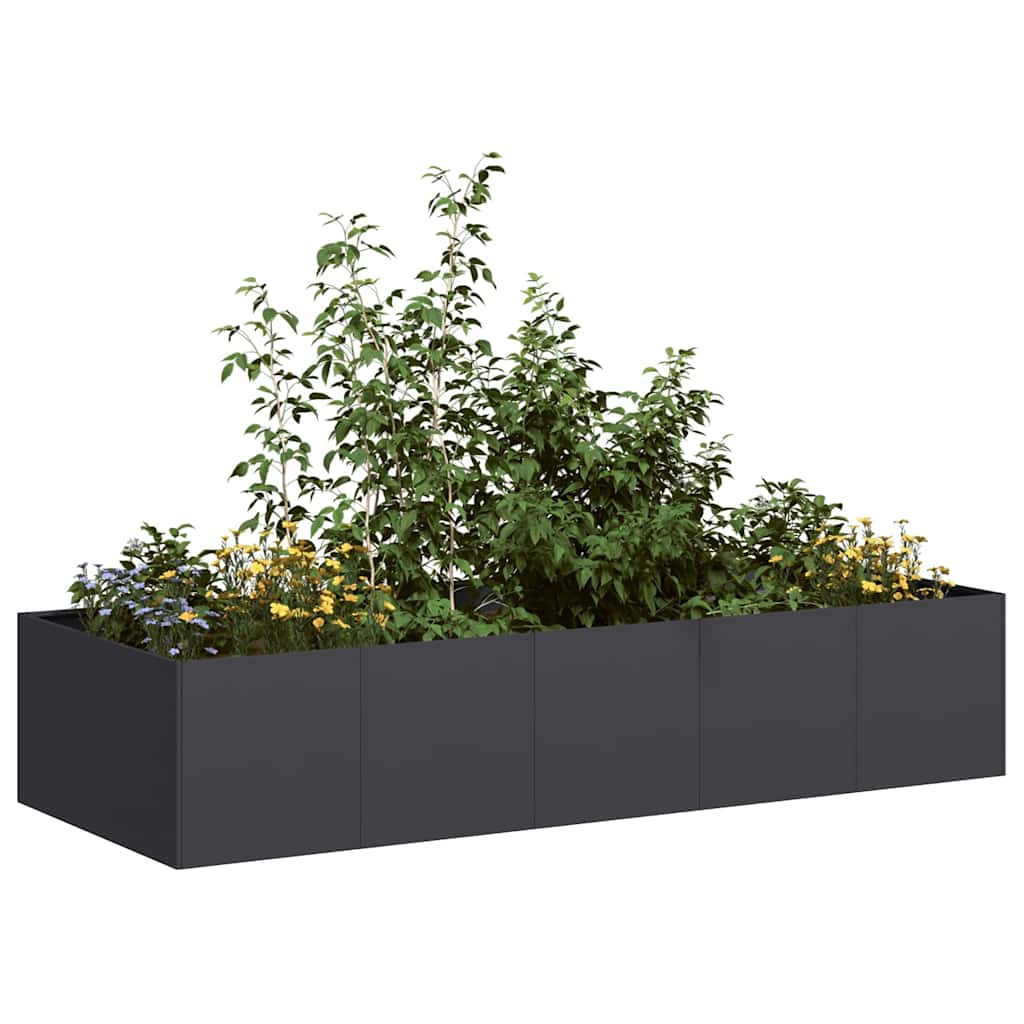 E-shop Multidom kvetináč čierny 200x80x40 cm Oceľ