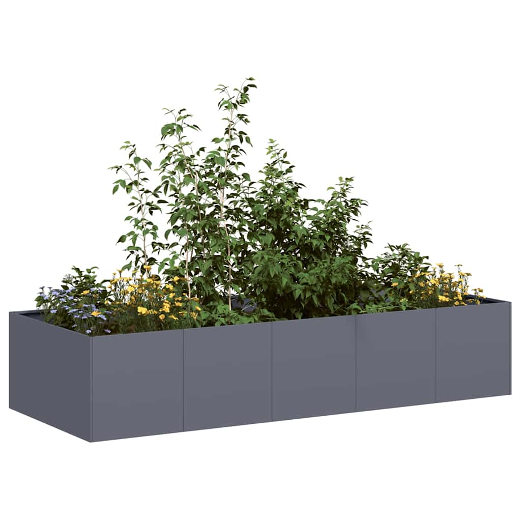 E-shop Multidom kvetináč antracit 200x80x40 cm Oceľ