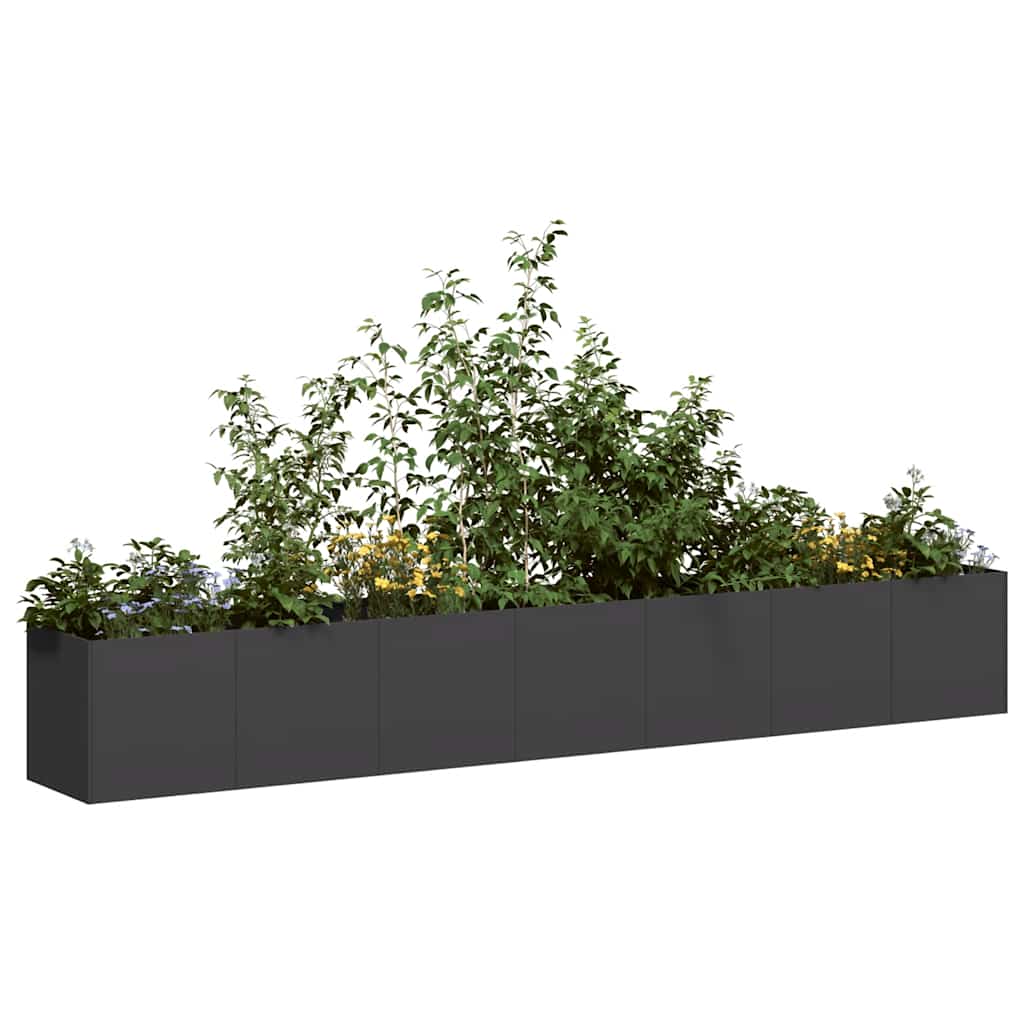 E-shop Multidom kvetináč čierny 280x40x40 cm Oceľ valcovaná za studena