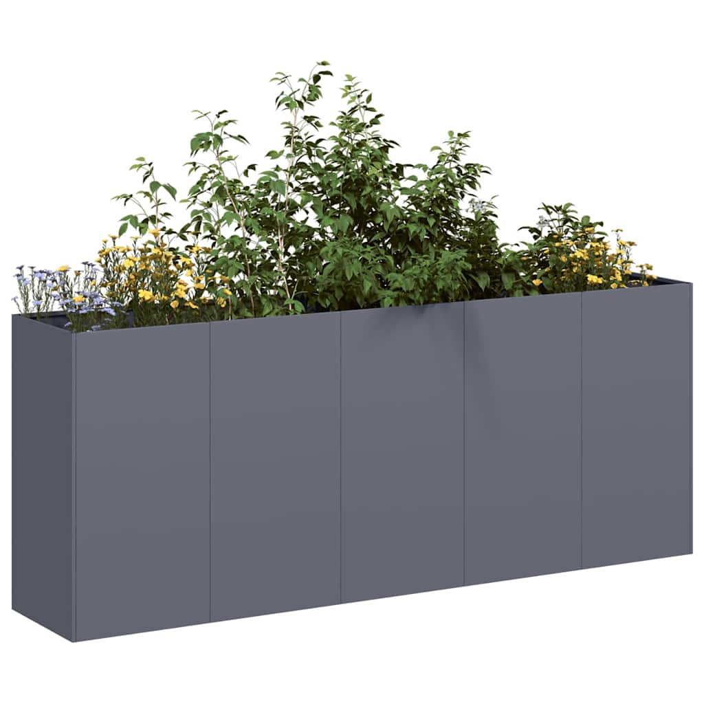 E-shop Multidom kvetináč antracit 200x40x80 cm Oceľ valcovaná za studena
