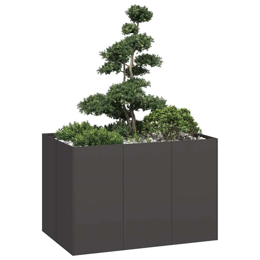 E-shop Multidom Kvetináč čierny 120x80x80 cm oceľ