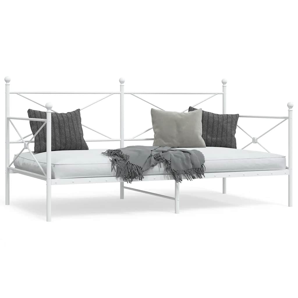 E-shop Multidom Denná posteľ bez matraca Biela 107x203 cm Oceľ