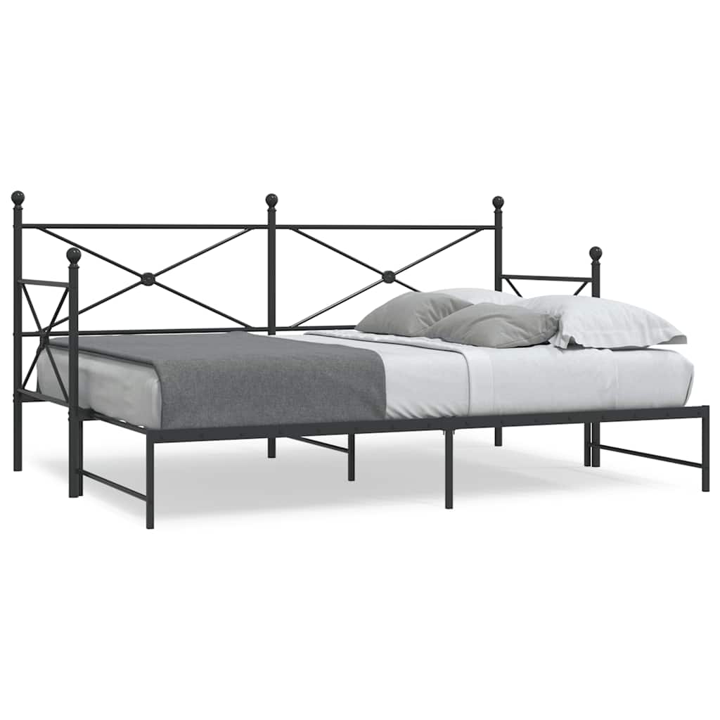 E-shop Multidom Váľanda s kolíkom bez matraca Čierna 90x190 cm Oceľ