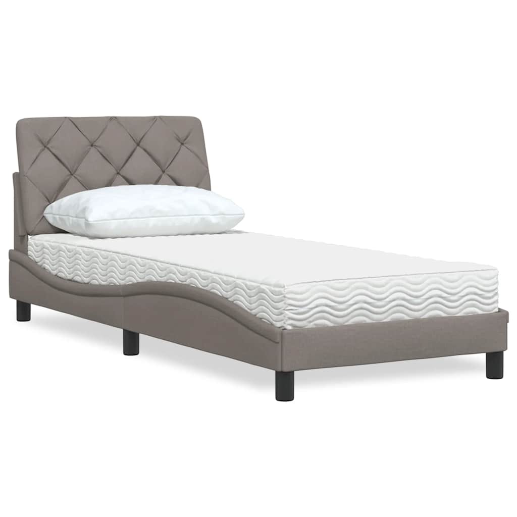 E-shop Multidom Posteľ s matracom sivohnedá 90x190 cm látka