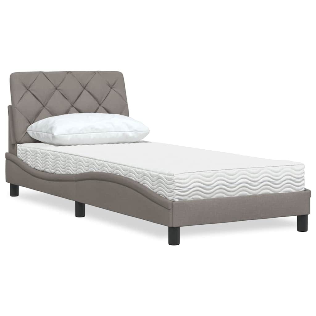 E-shop Multidom Posteľ s matracom sivohnedá 80x200 cm látka