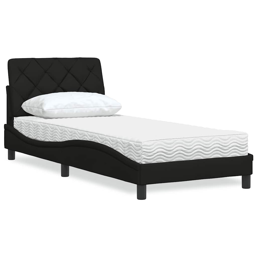 E-shop Multidom Posteľ s matracom čierna 90x200 cm látka