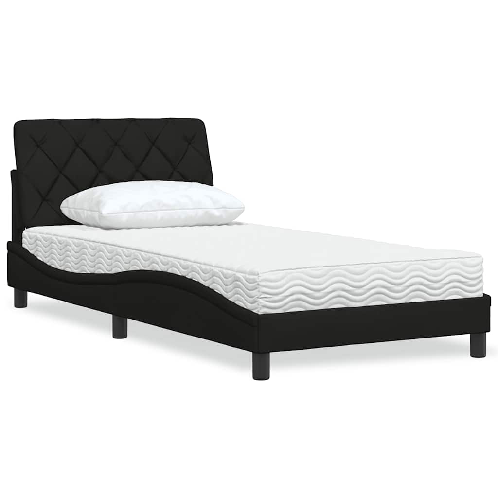 E-shop Multidom Posteľ s matracom čierna 100x200 cm látka