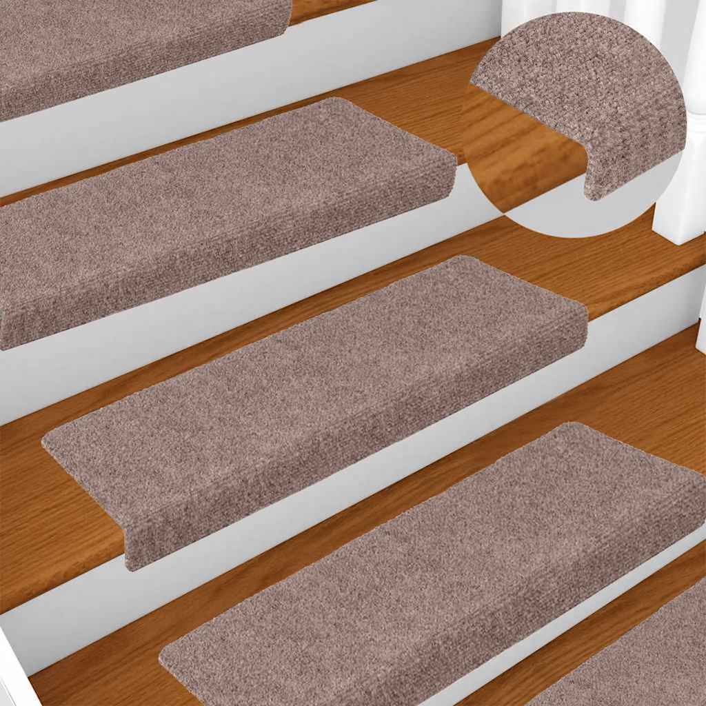 E-shop Multidom Schodové rohože, samolepiace, 30 ks, 65x21x4 cm, svetlohnedé, s obdĺžnikovým okrajom