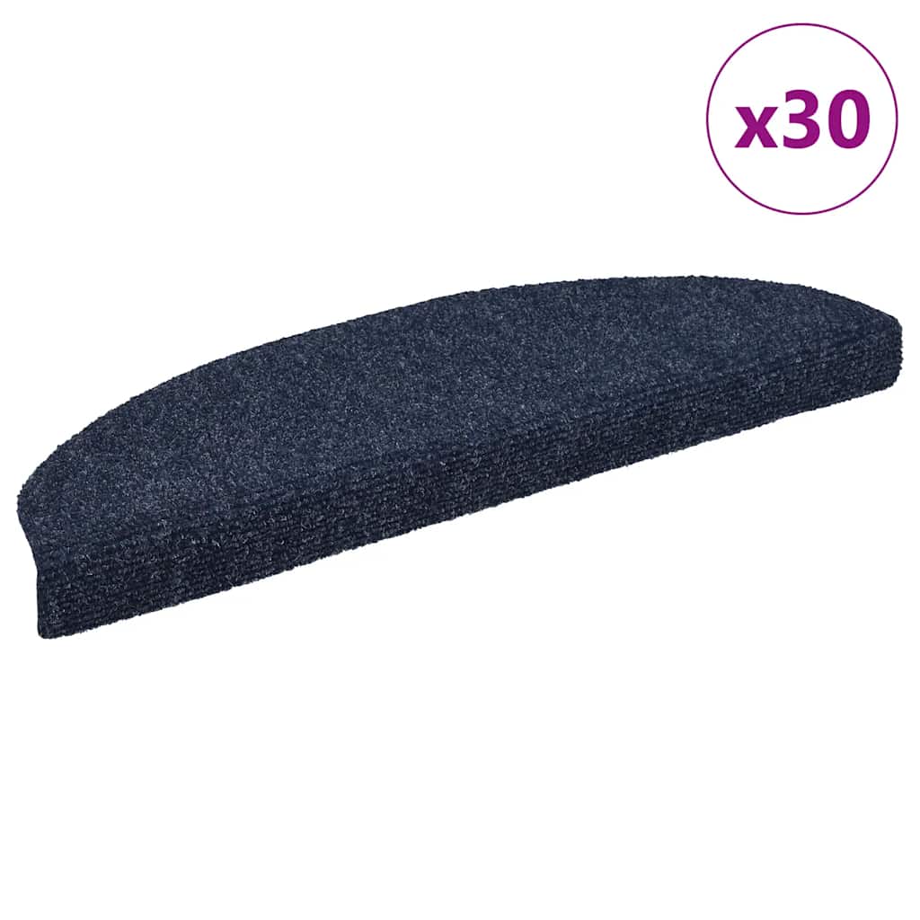 E-shop Multidom Schodové rohože, samolepiace, 30 ks, 65x21x4 cm, modré, polkruhové, veľké