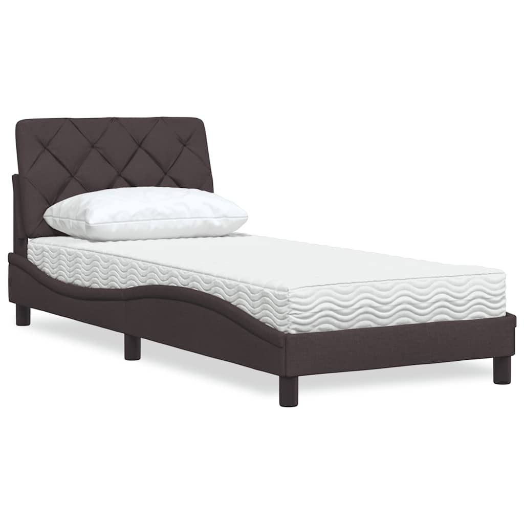 E-shop Multidom Posteľ s matracom tmavohnedá 90x200 cm látka