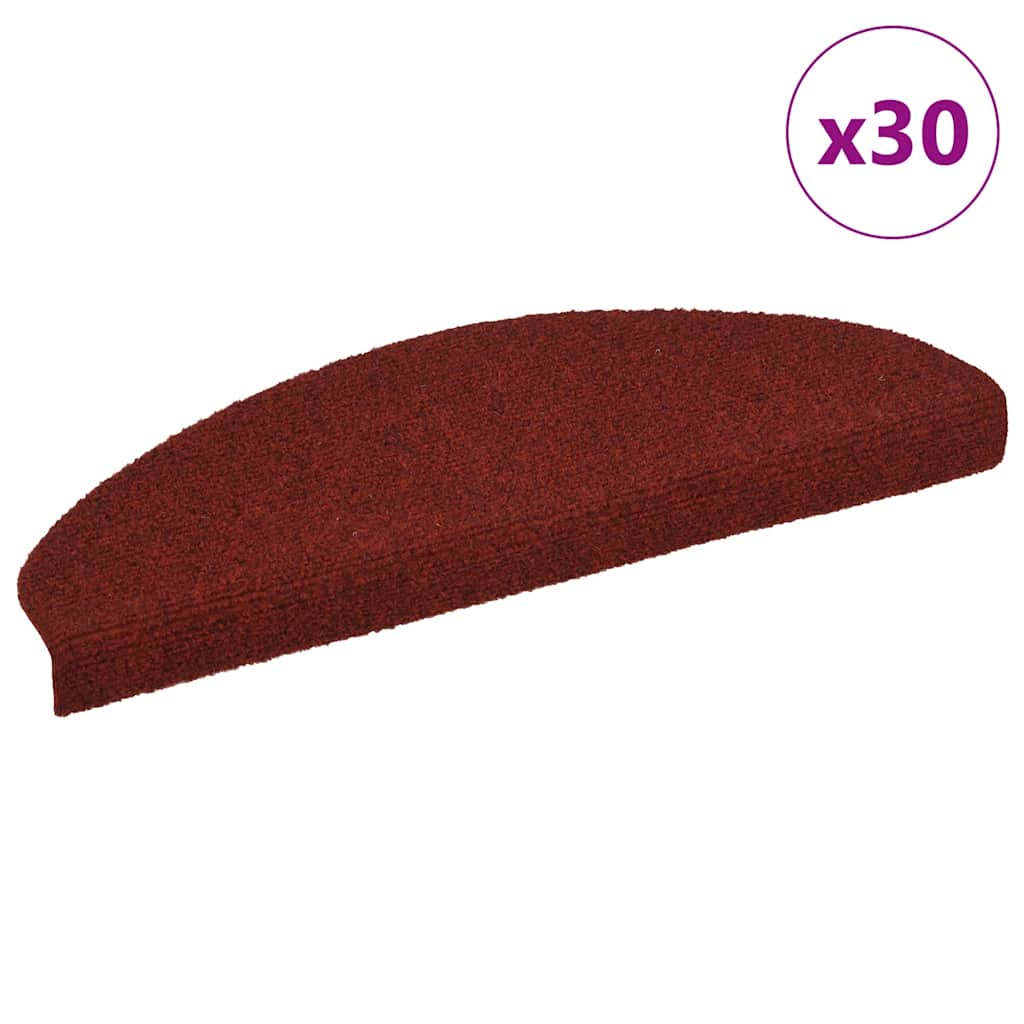 E-shop Multidom Schodové rohože, samolepiace, 30 ks, 65x21x4 cm, bordovo červené, polkruhové, veľké
