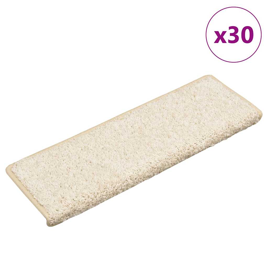 E-shop Multidom Schodové rohože 30 ks 65x21x4 cm biele s obdĺžnikovým okrajom