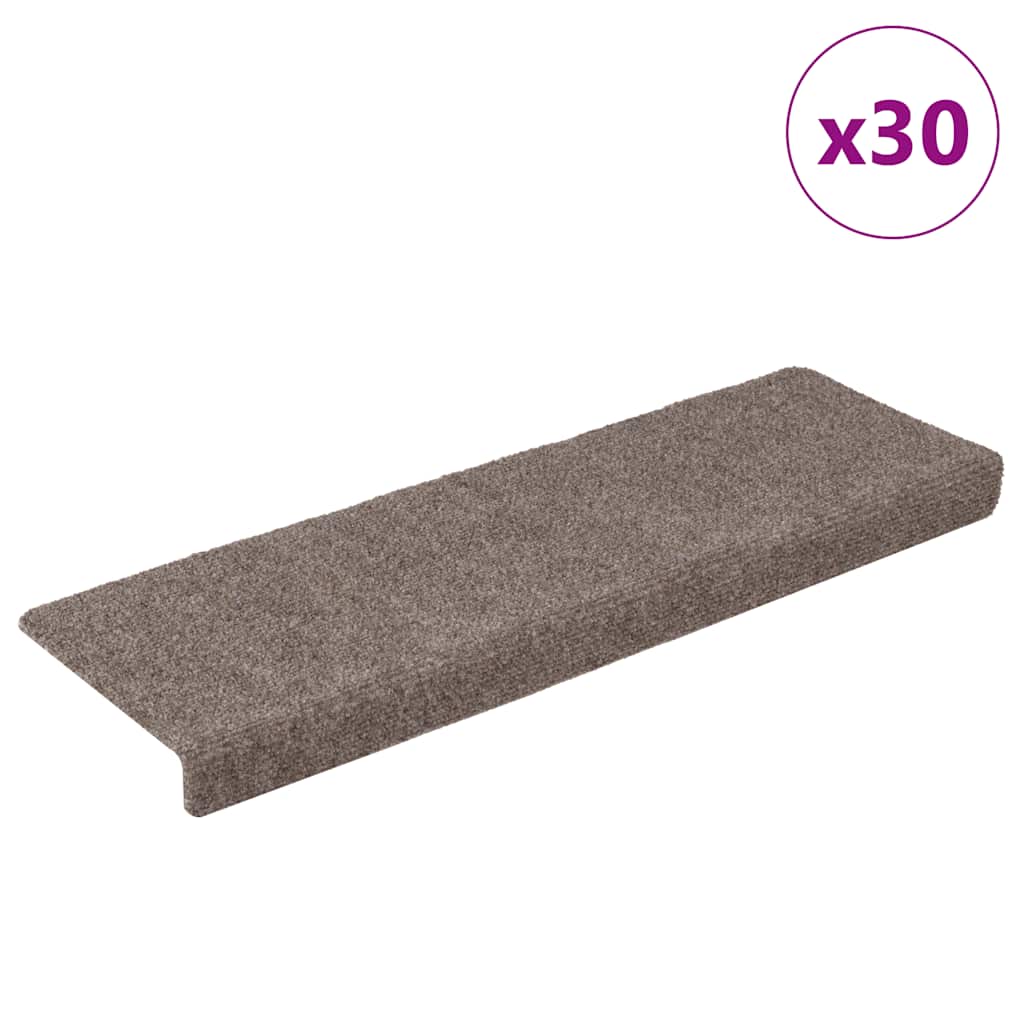 E-shop Multidom Schodové rohože, samolepiace, 30 ks, 65x21x4 cm, béžové, s obdĺžnikovým okrajom