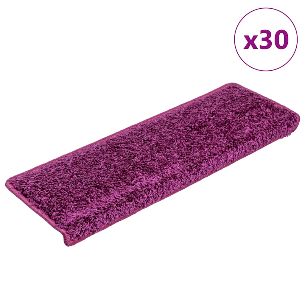 E-shop Multidom Schodové rohože 30 ks 65x21x4 cm fialové s obdĺžnikovým okrajom