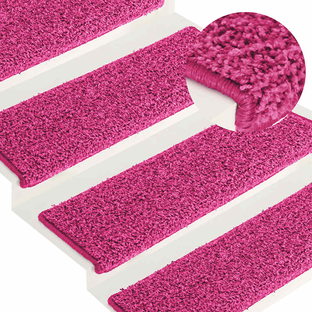 E-shop Multidom Schodové rohože 30 ks 65x21x4 cm ružové s obdĺžnikovým okrajom