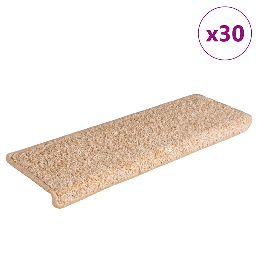 E-shop Multidom Schodové rohože 30 ks 65x21x4 cm zlaté s obdĺžnikovým okrajom