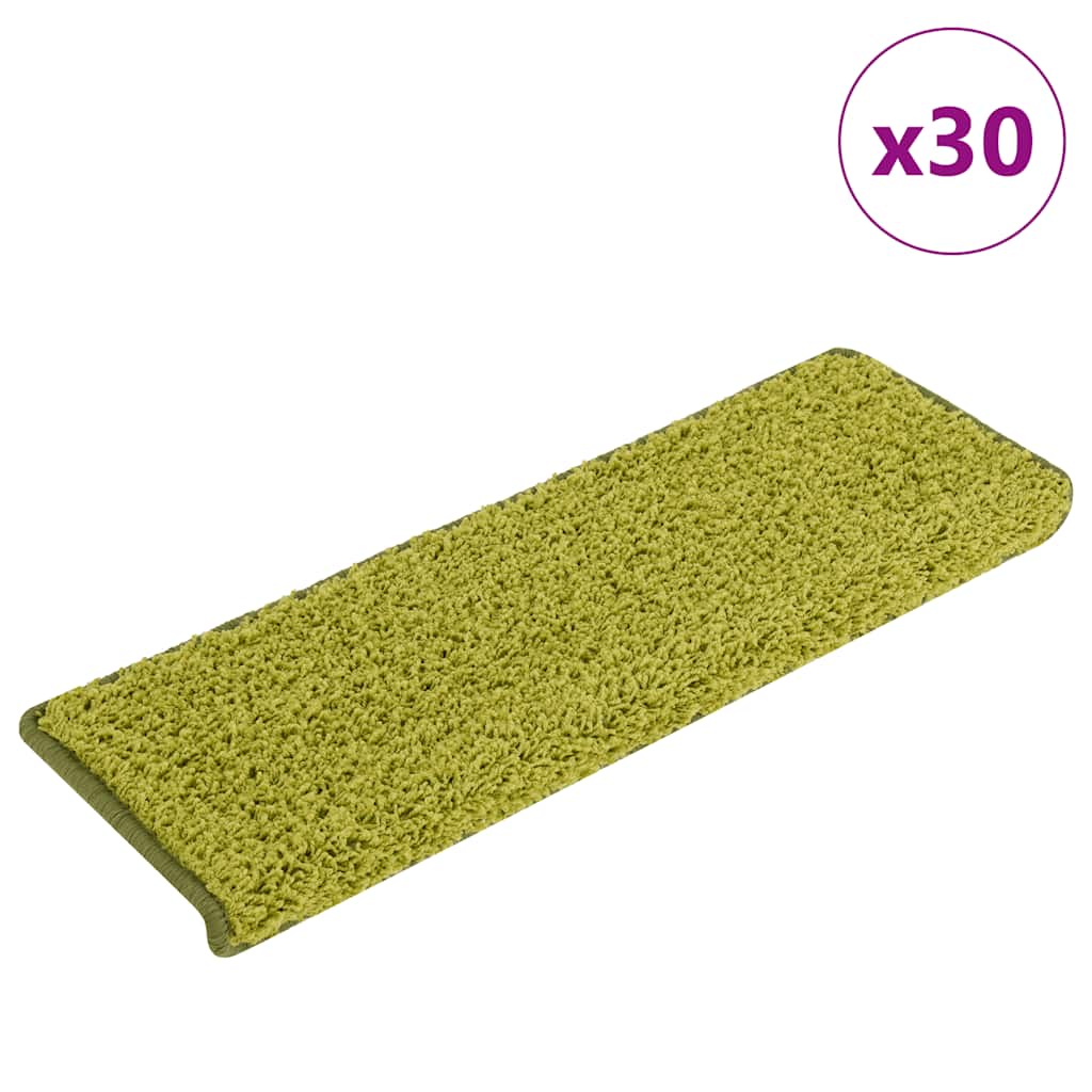 E-shop Multidom Schodové rohože 30 ks 65x21x4 cm zelené s obdĺžnikovým okrajom