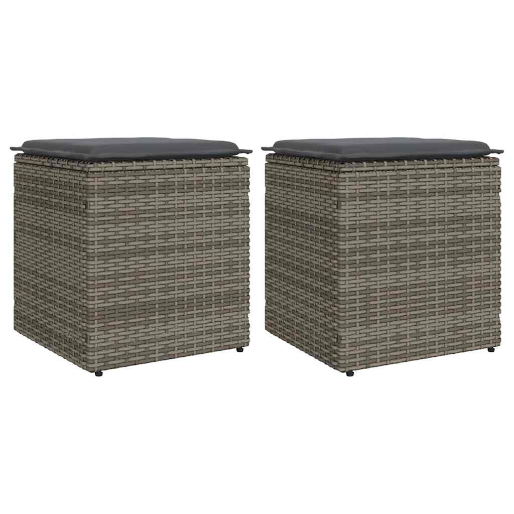 E-shop Multidom záhradné stoličky s vankúšikmi 2 ks sivá 40x40x43 cm polyratan