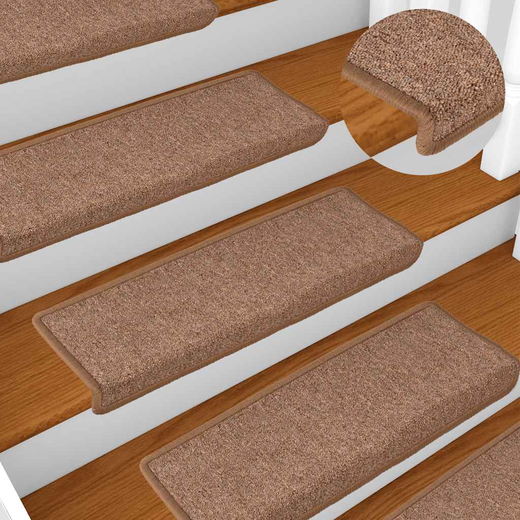 E-shop Multidom Schodové rohože 30 ks 65x21x4 cm hnedé s obdĺžnikovým okrajom