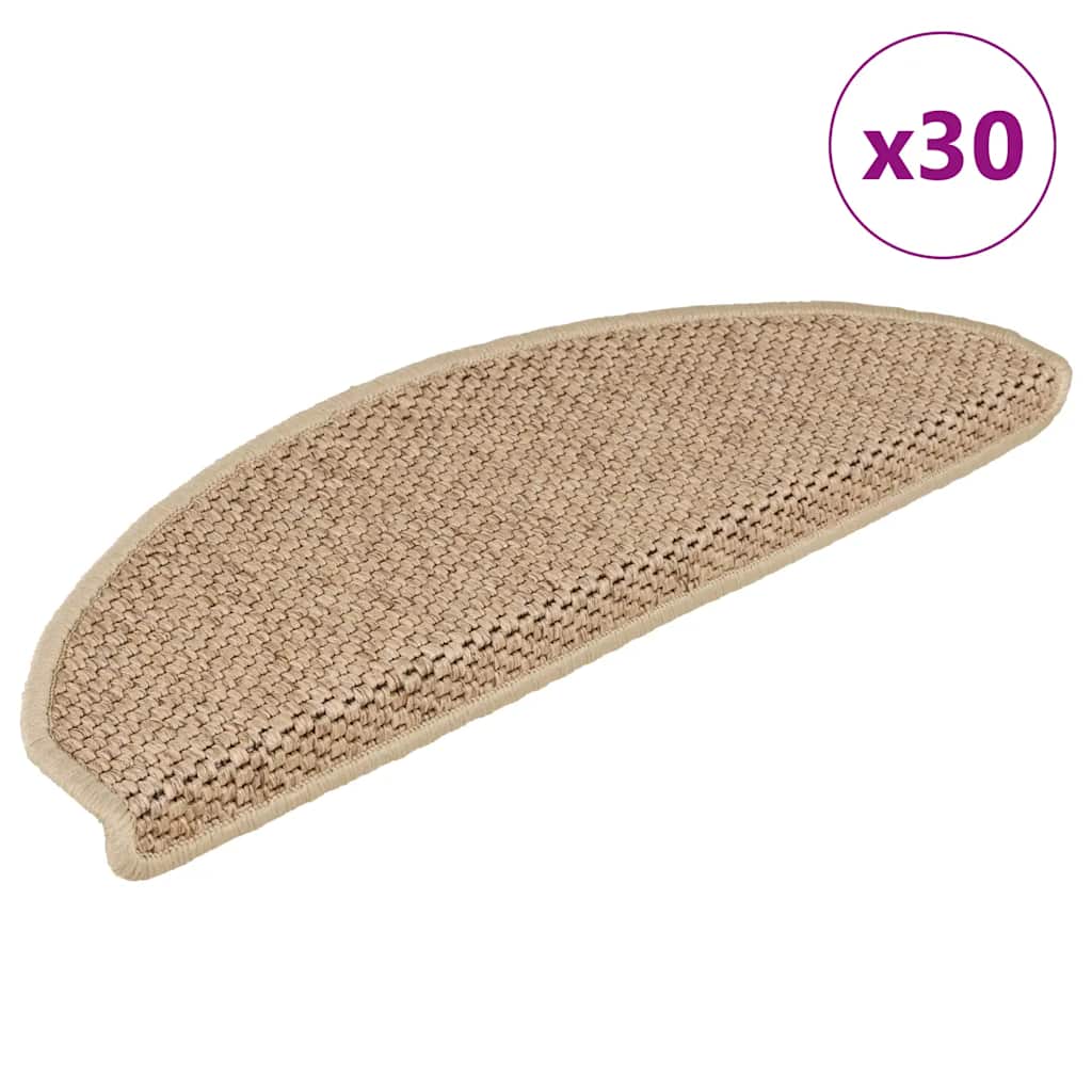 E-shop Multidom Samolepiace nášľapy na schody sisal 30 ks 65x21x4 cm pieskové