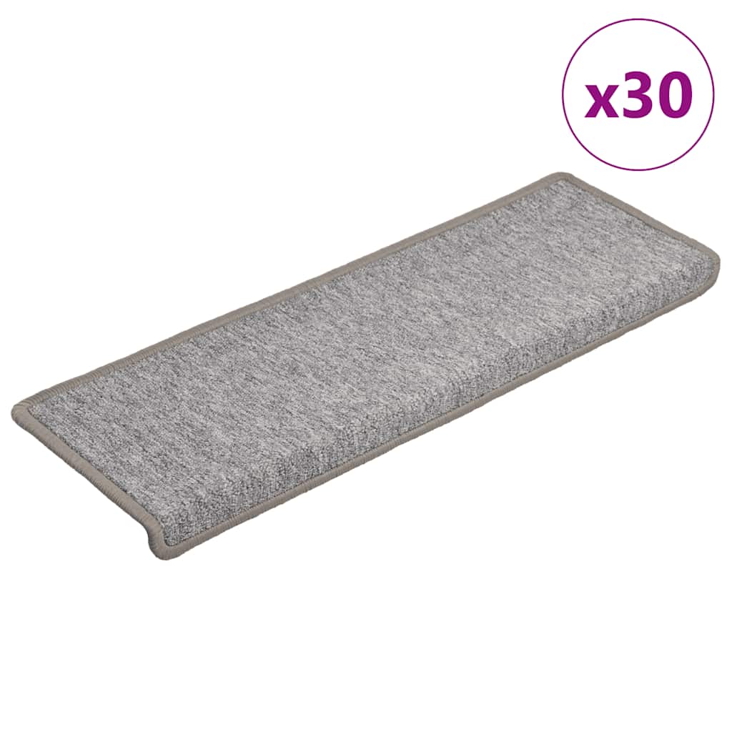 E-shop Multidom Schodové rohože 30 ks 65x21x4 cm svetlosivé s obdĺžnikovým okrajom
