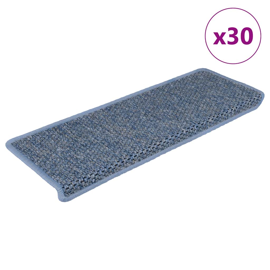 E-shop Multidom Samolepiace nášľapy na schody vzhľad sisal 30ks 65x21x4cm modré