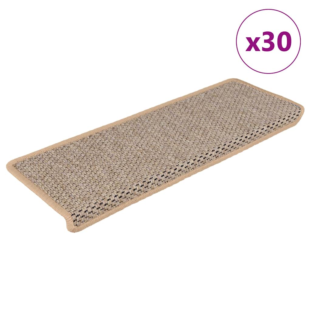 E-shop Multidom Samolepiace nášľapy na schody sisalové 30 ks 65x21x4 cm