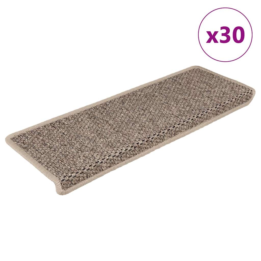 E-shop Multidom Samolepiace nášľapy na schody vzhľad sisalu 30 ks 65x21x4 cm