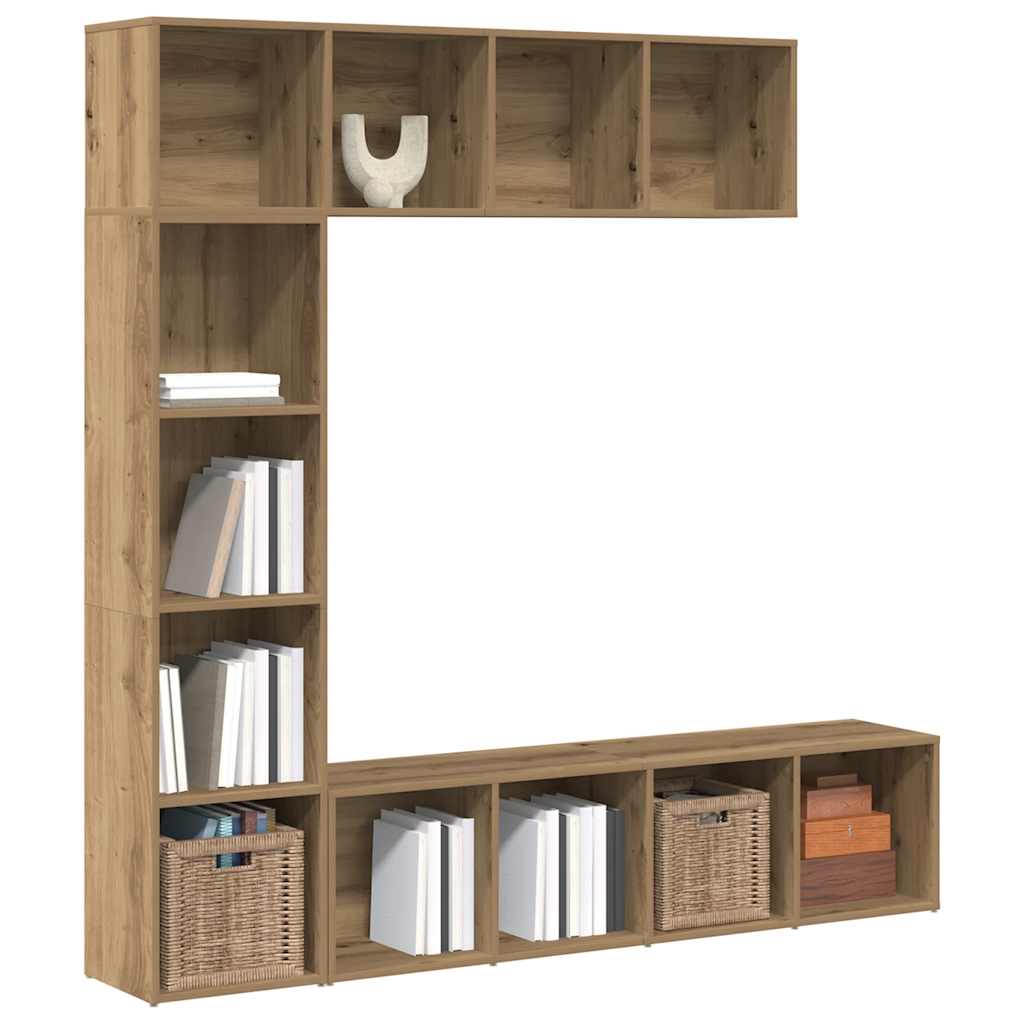 E-shop Multidom skrinky na knihy 3 ks Artisan Oak Engineered Wood