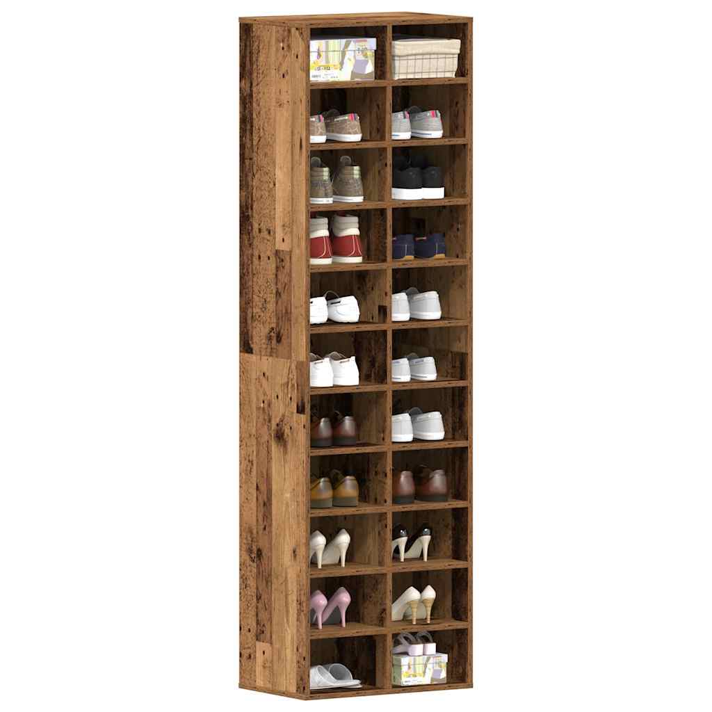 E-shop Multidom Skrinka na topánky Old Wood 54x34x183 cm Engineered Wood