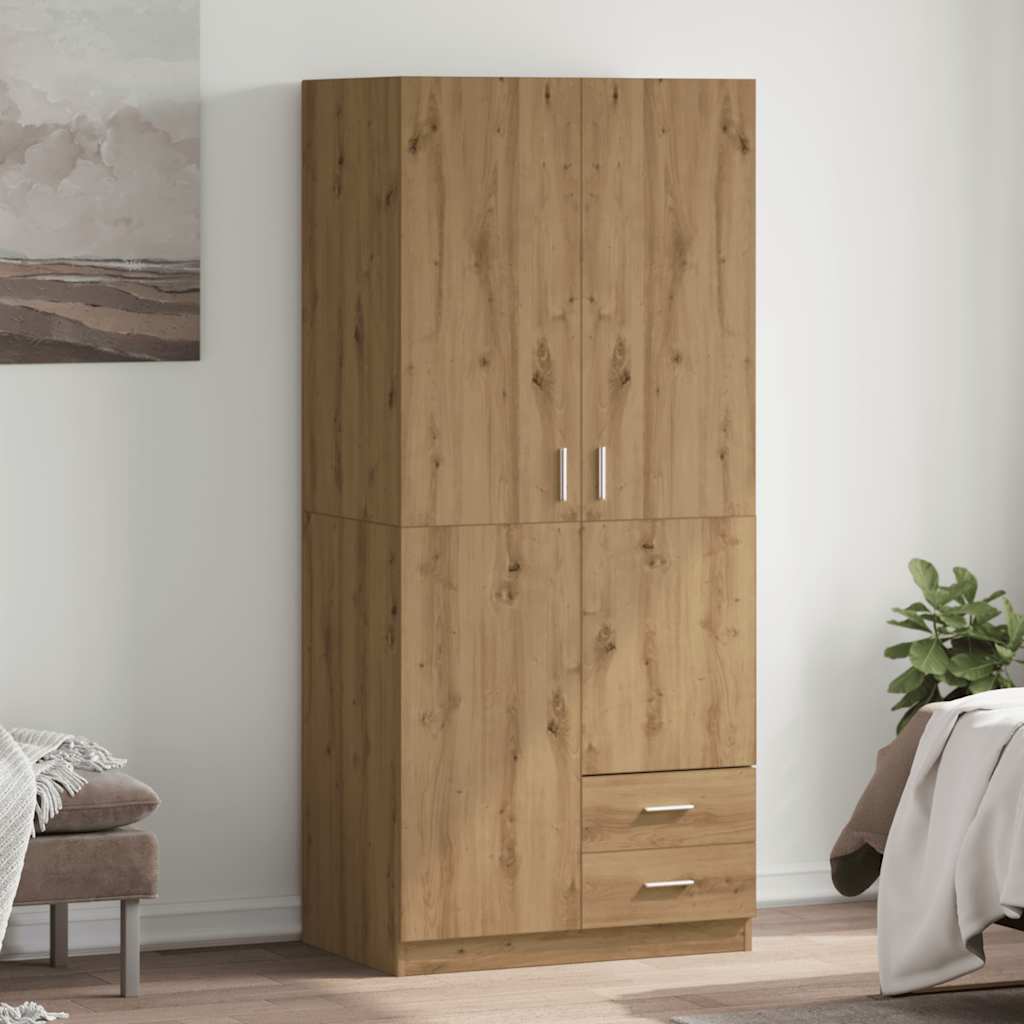 E-shop Multidom Šatníková skriňa Dub Artisan 80x52x180 cm Technické drevo
