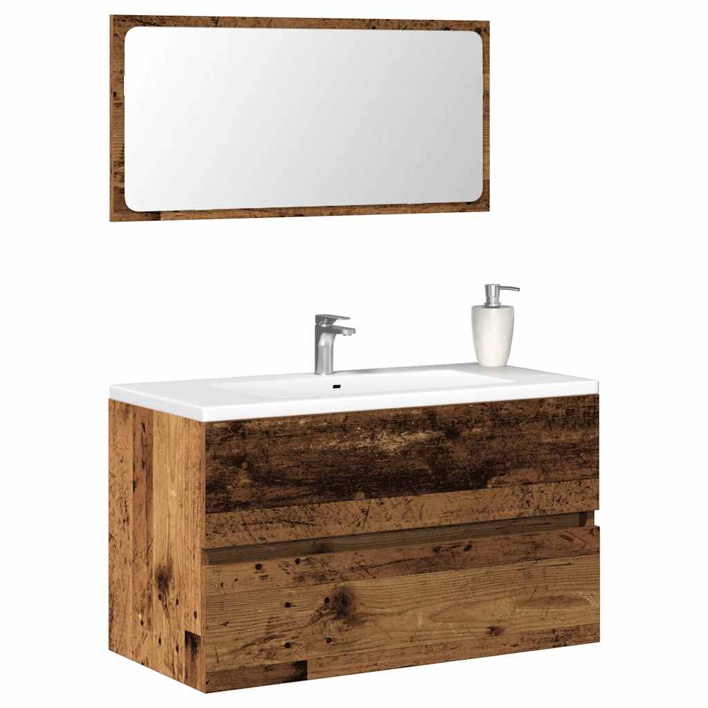 E-shop Multidom Kúpeľňová skrinka so zrkadlom Old Wood Tried Wood