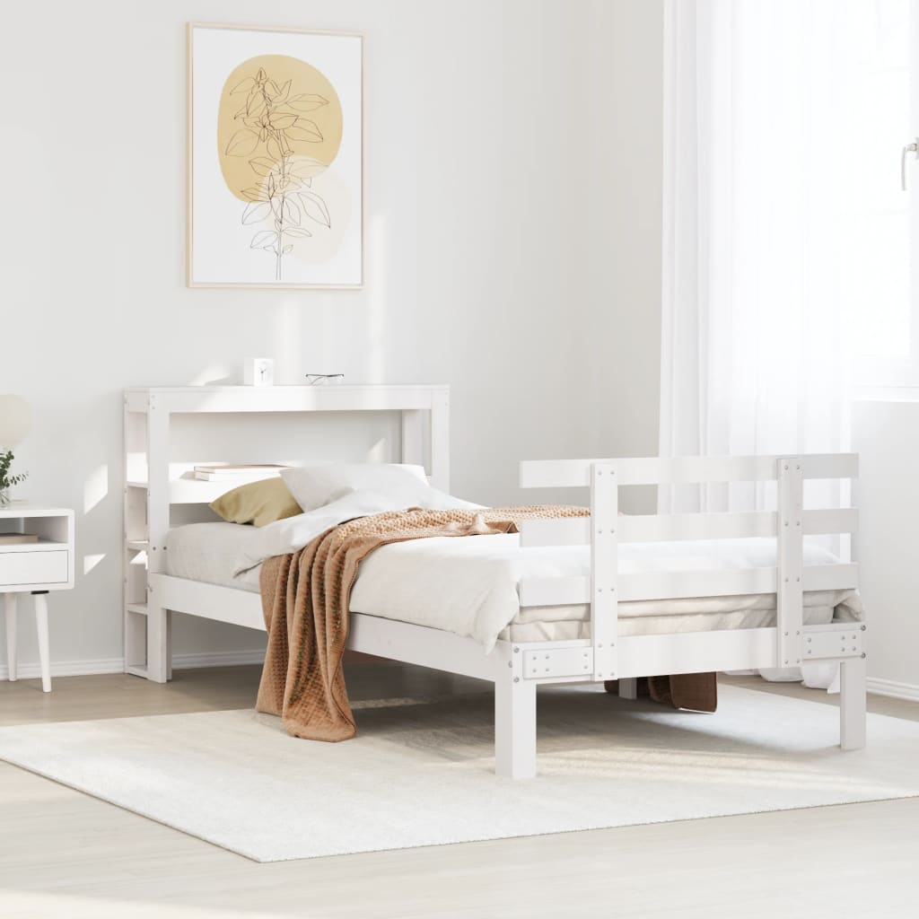 E-shop Multidom Posteľný rám s čelom bez matraca biely 90x200 cm
