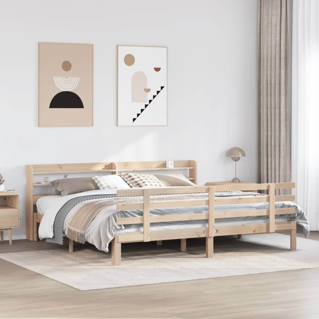 E-shop Multidom Posteľný rám s čelom 180x200 cm borovicový masív