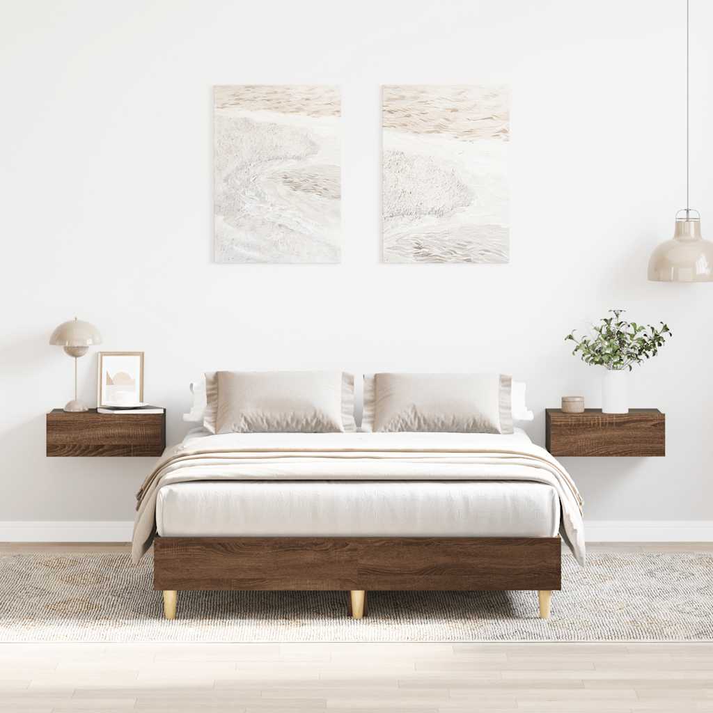 E-shop Multidom Posteľný rám bez matraca hnedý dub 135x190 cm kompozitné drevo