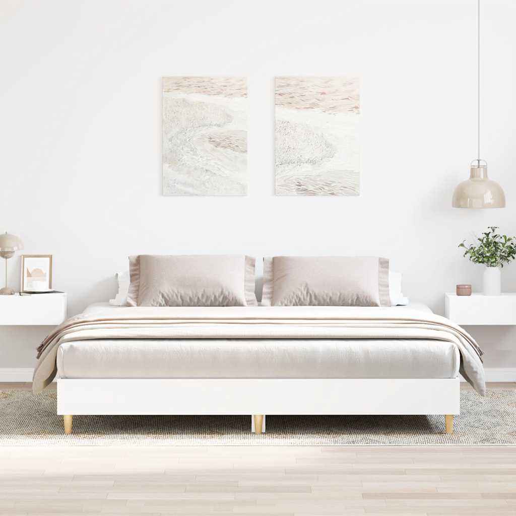 E-shop Multidom Posteľný rám bez matraca biely 200x200 cm kompozitné drevo