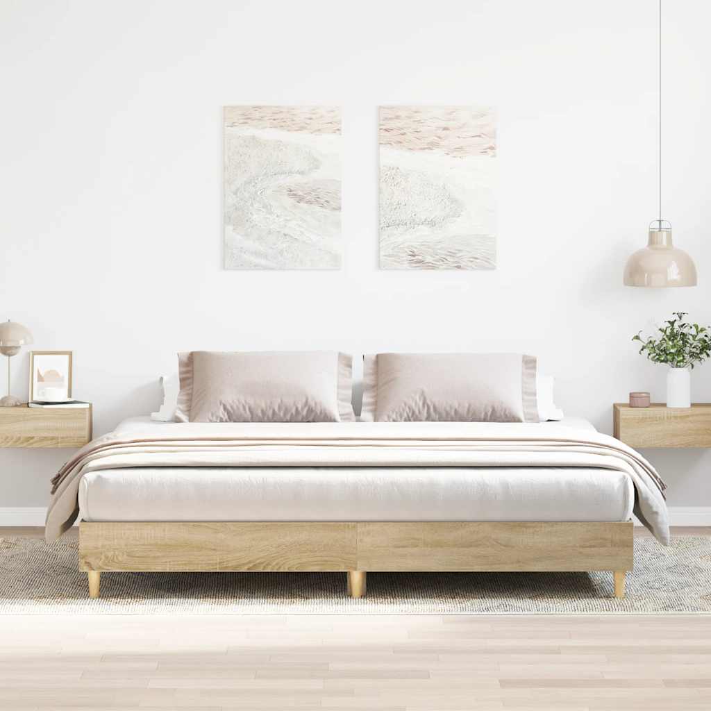E-shop Multidom Posteľný rám bez matraca dub sonoma 200x200 cm kompozitné drevo