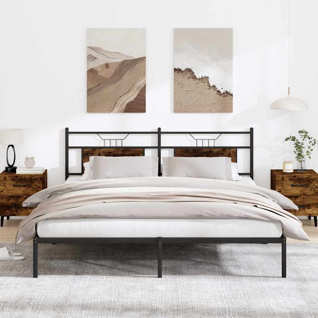 E-shop Multidom Posteľný rám bez matraca dymový dub 183x203 cm kompozitné drevo