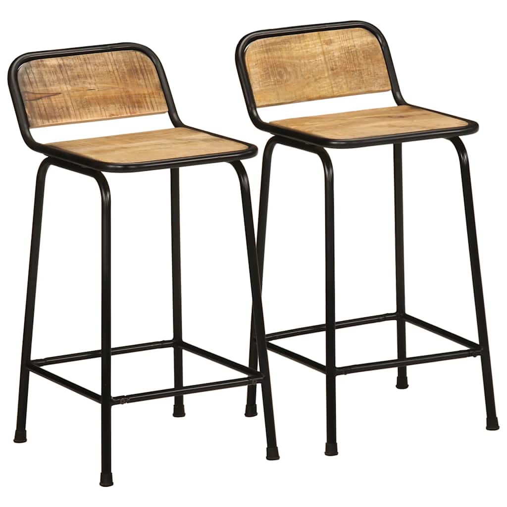 E-shop Multidom barové stoličky 2 ks 46x35,5x80 cm Masívne drevo hrubé mango