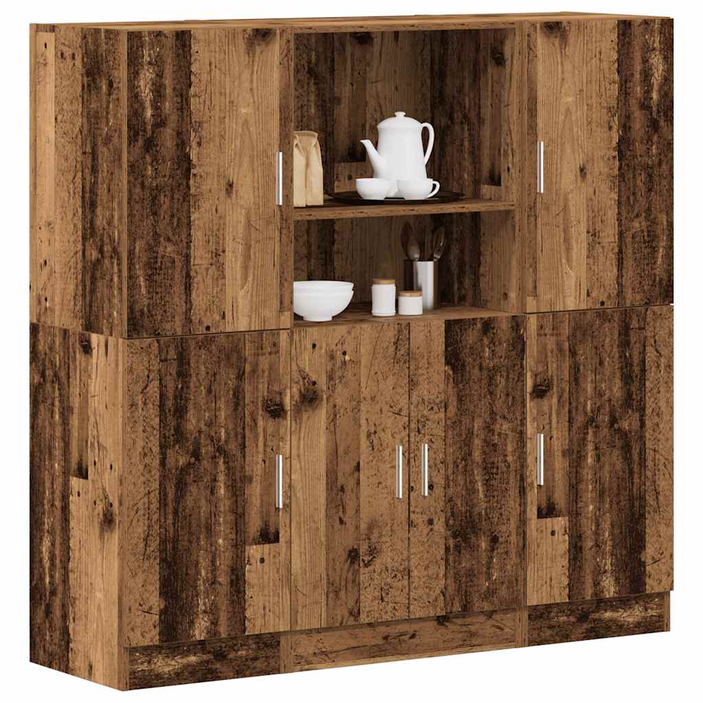 E-shop Multidom 3-dielna súprava kuchynských skriniek Old Wood Engineered Wood