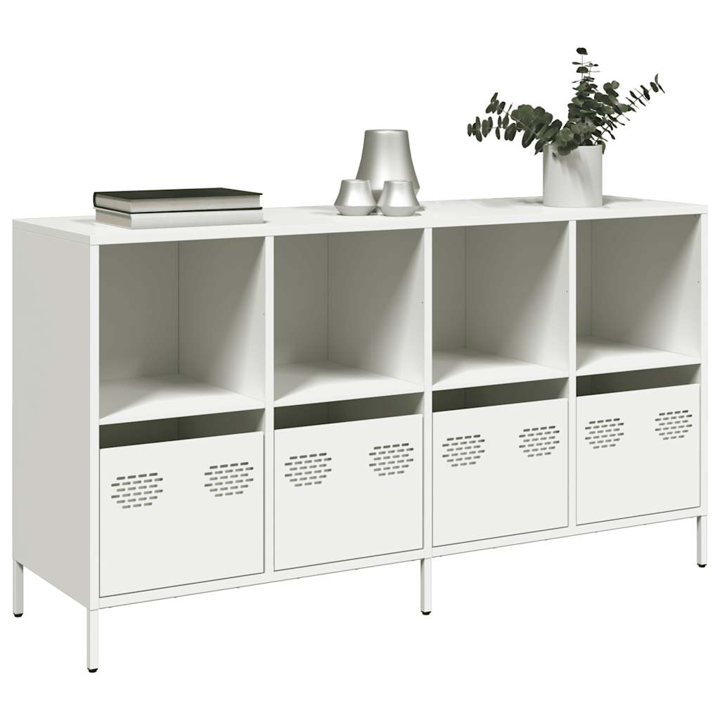 E-shop Multidom Príborník Biely 135x39x73,5 cm Oceľ valcovaná za studena
