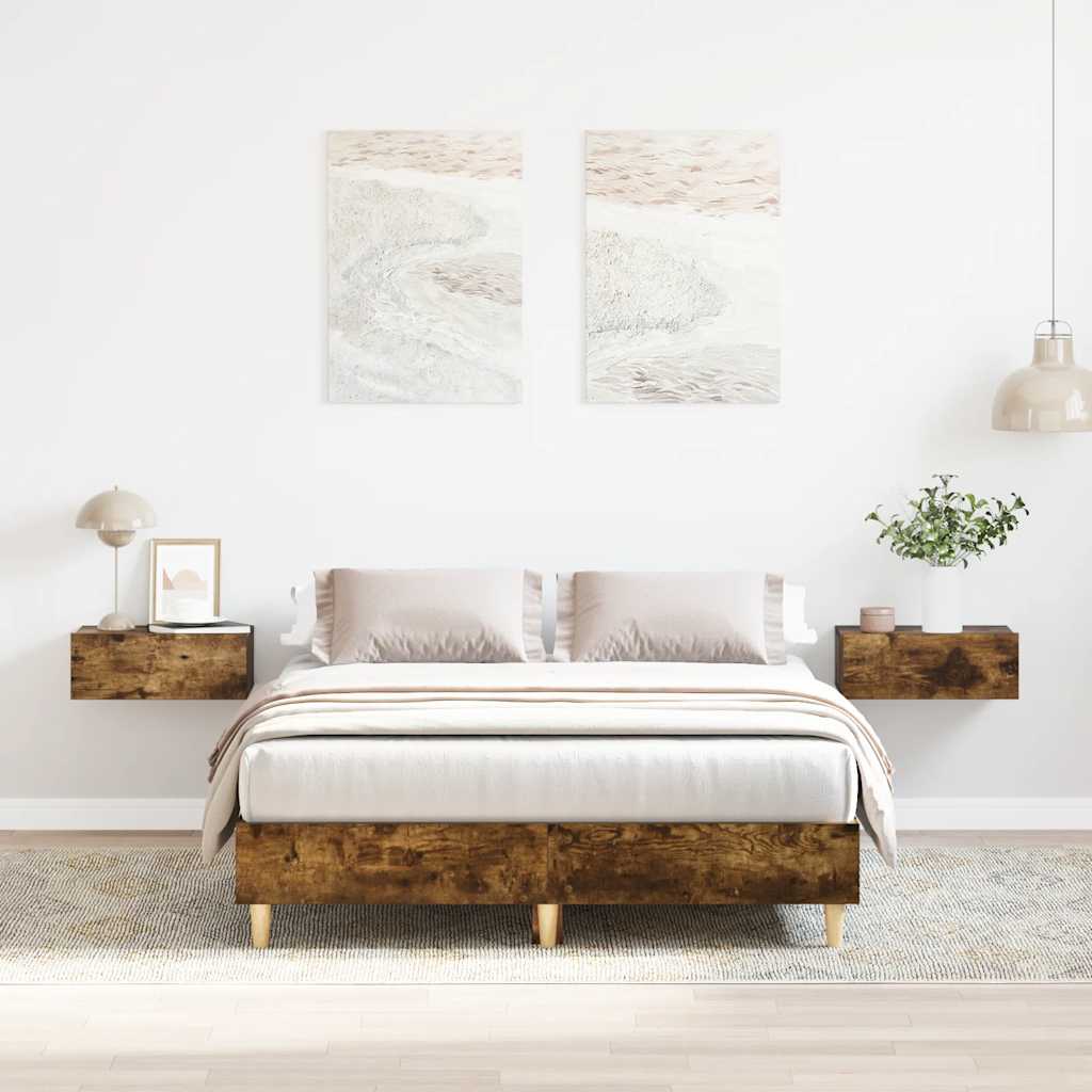 E-shop Multidom Posteľný rám bez matraca dymový dub 120x200 cm kompozitné drevo