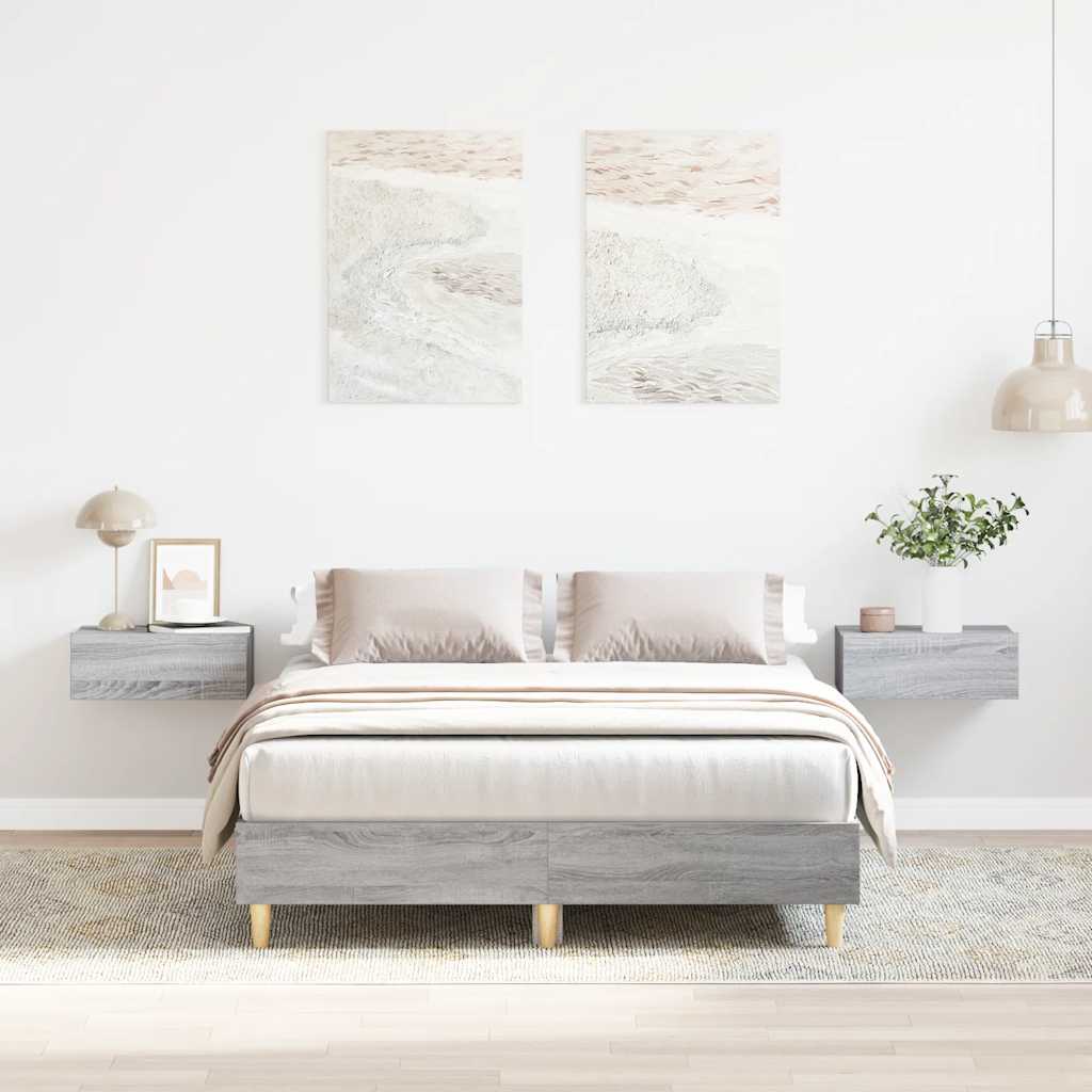 E-shop Multidom Posteľný rám bez matraca sivý sonoma 120x200 cm kompoz. drevo