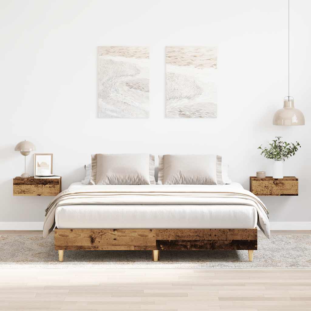 E-shop Multidom Posteľný rám bez matraca staré drevo 140x200cm kompozitné drevo